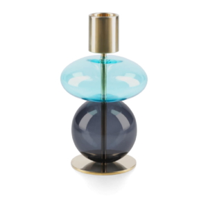 Bubble Ljusstake H14 cm, Blå/Smoke