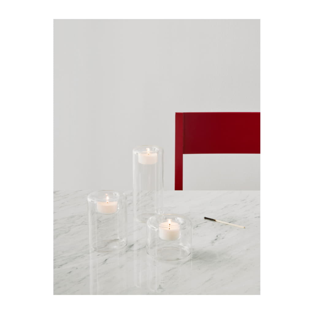 Happy Ljuslykta Set 3 delar 6,8/10,5/15cm, Klar - Bild 2