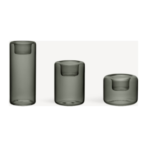 Happy Ljuslykta Set 3 delar 6,8/10,5/15cm, Antracit