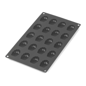 Madeleineform Mini Silikon för 20st, Svart