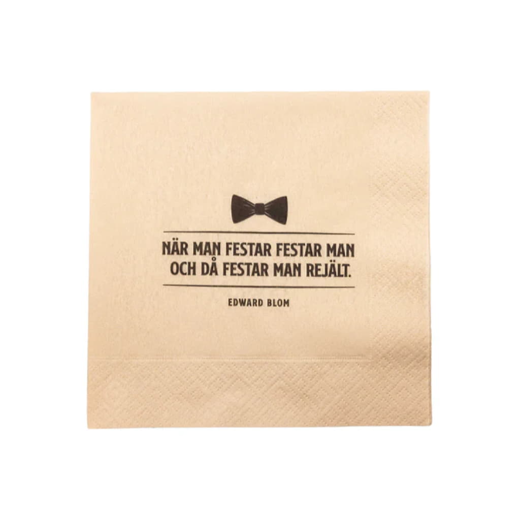 Servett 33x33cm 20-pack, Beige När man festar