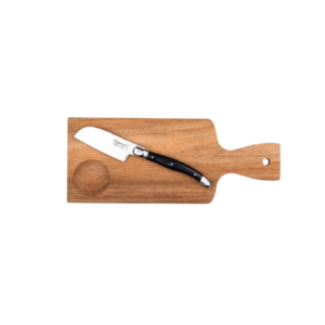 Laguiole Ostkniv Santoku med Träskärbräda